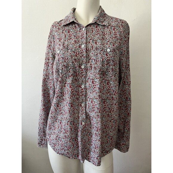 Sonoma Small Women’s Boho Cottage Core Paisley  Floral Print Button Down Blouse - Picture 1 of 7